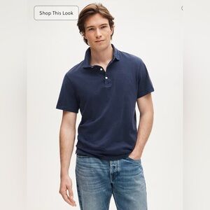 J.Crew Sueded cotton polo shirt in ultramarine
